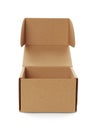 One open cardboard box isolated on white. Mockup for design Royalty Free Stock Photo