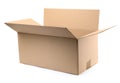 One open cardboard box on white Royalty Free Stock Photo