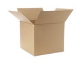 One open cardboard box on white background Royalty Free Stock Photo