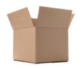 One open cardboard box on white background Royalty Free Stock Photo