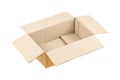 one open corrugated cardboard box on white Royalty Free Stock Photo