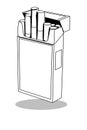 one pack of cigarettes outline drawing illustration, cigarettes are the source of disease Royalty Free Stock Photo