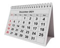 One page of the annual business monthly calendar. Date - month December 2021 Royalty Free Stock Photo