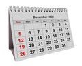 One page of the annual business monthly calendar. Date - month December 2021 Royalty Free Stock Photo