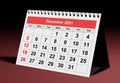 One page of the annual business monthly calendar. Date - month December 2021 Royalty Free Stock Photo