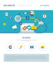 One page web design template of digital marketing, social network. Royalty Free Stock Photo