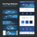 One Page Website Design Template and Different Headers Royalty Free Stock Photo