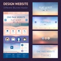 One page website design template, flat ui kit Royalty Free Stock Photo