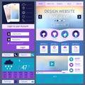 One page website design template, flat ui kit Royalty Free Stock Photo