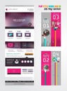 One page website flat UI design template. Royalty Free Stock Photo