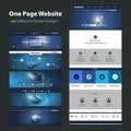 One Page Website Template and Different Header Designs Royalty Free Stock Photo