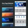 One Page Website Template and Different Header Designs Royalty Free Stock Photo