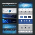 One Page Website Template and Different Header Designs Royalty Free Stock Photo
