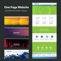 One Page Website Template and Different Header Designs Royalty Free Stock Photo