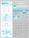 One Page Website and UI Elements Line Icons Kit