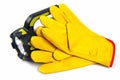 work gloves and work flashlight Royalty Free Stock Photo