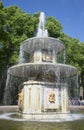 One of the pair of `Roman` fountains close up. The historical landmark of the Peterhof