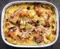 One Pan Roasted Chicken Bacon and Potato Bake Top View