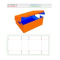 One paper foldable shipping box die line template and 3D vector design