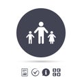 One-parent family with two children sign icon.