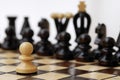 One Pawn Against Whole Opponent. Royalty Free Stock Photo