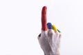 One pcs color painted finger Royalty Free Stock Photo