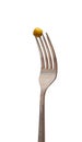 One pea catch over fork