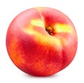One peach fruit isolated on white background Royalty Free Stock Photo