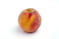 One peach isolated on white background Royalty Free Stock Photo