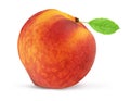 One peach with leaf cut out. Clipping path Royalty Free Stock Photo