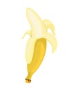 Cartoon banana pattern: one peeled banana  illustration Royalty Free Stock Photo