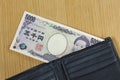 One peice of five thousand Japanese cashes wallet close up Royalty Free Stock Photo