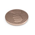 One Penny coin isolated over white. 3D illustration, clipping path Royalty Free Stock Photo