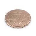 One Penny coin isolated over white. 3D illustration, clipping path Royalty Free Stock Photo