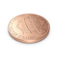 One Penny coin isolated over white. 3D illustration, clipping path Royalty Free Stock Photo