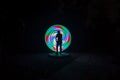 One People with beautiful light painting artwork