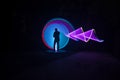 One People with beautiful light painting artwork