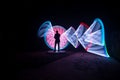 One People with beautiful light painting artwork