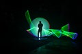 One People with beautiful light painting artwork