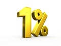 One percent symbol isolated on white background Royalty Free Stock Photo