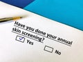 Questionnaire about annual checkup