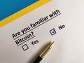 Questionnaire about Bitcoin