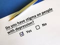 Questionnaire about stigma Royalty Free Stock Photo