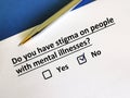 Questionnaire about stigma Royalty Free Stock Photo
