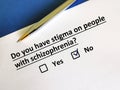 Questionnaire about stigma Royalty Free Stock Photo