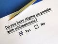 Questionnaire about stigma Royalty Free Stock Photo