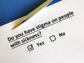 Questionnaire about stigma Royalty Free Stock Photo
