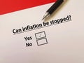 Questionnaire about inflation