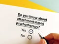 Questionnaire about psychotherapy