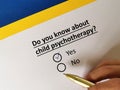 Questionnaire about psychotherapy